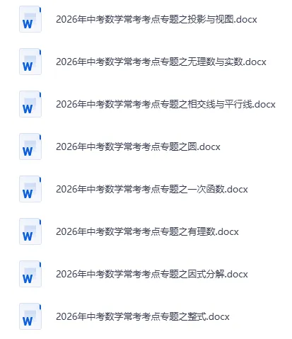 2026年《中考数学常考考点专题word+复习课件PPT》 第3张
