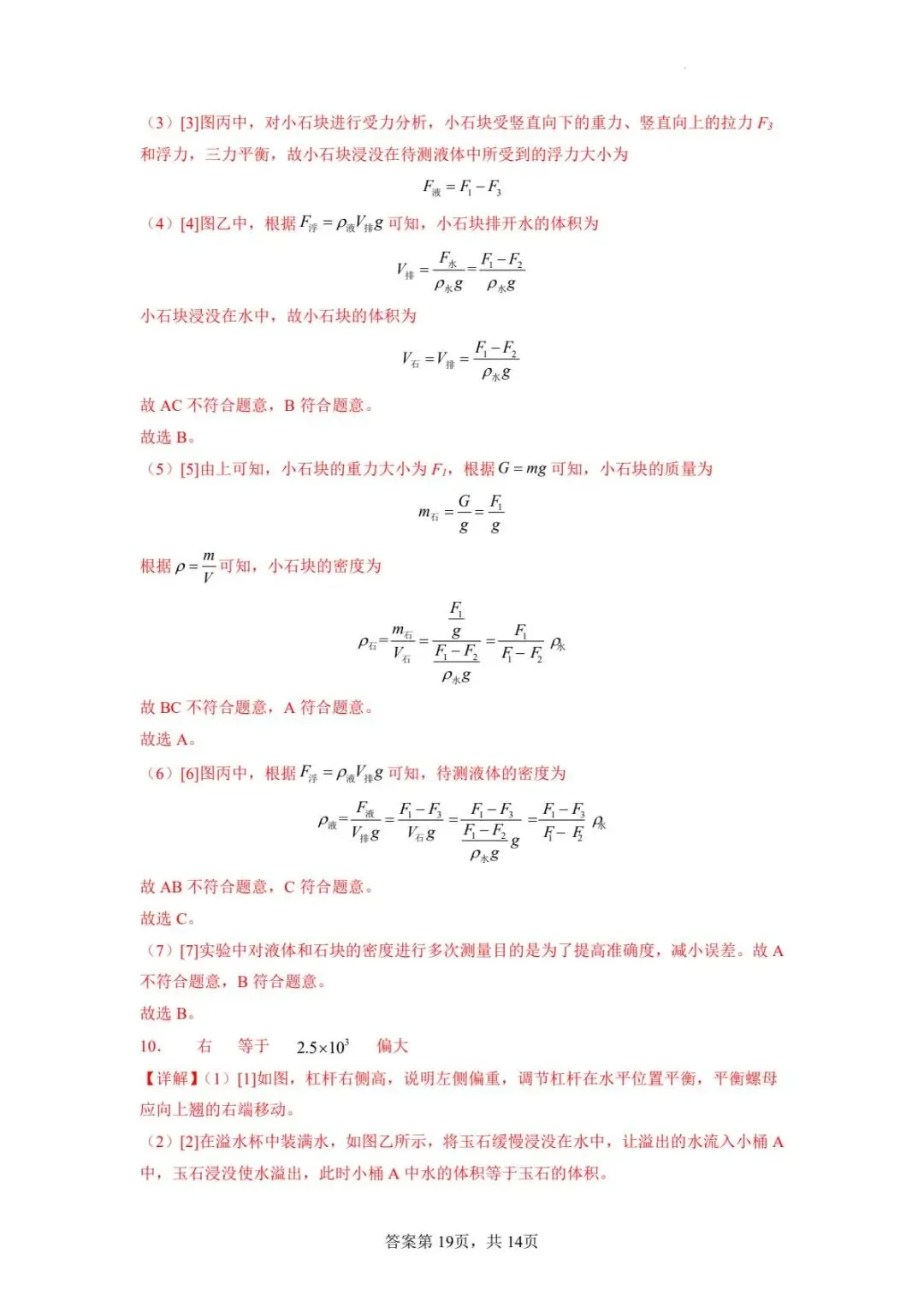 中考专题复习——测密度的特殊方法(第二版) 第7张