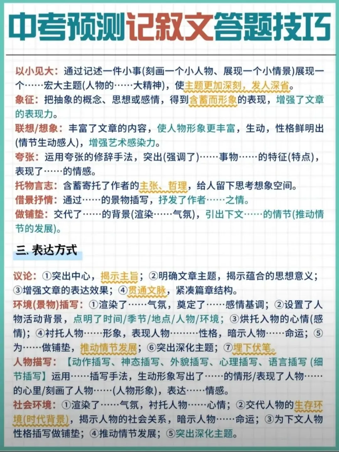 中考预测记叙文答题技巧 第2张