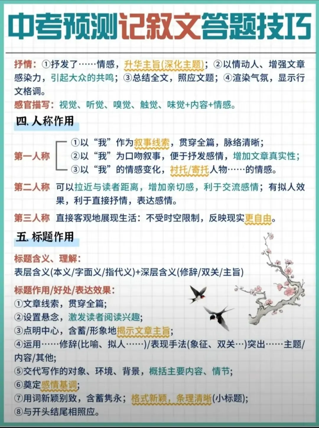 中考预测记叙文答题技巧 第3张