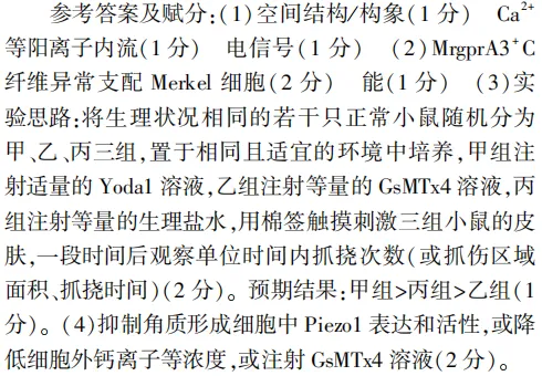 诺奖成果如何“变身”高考真题?以“Piezo通道”素材为例,学会命制高质量生物原创题 第4张