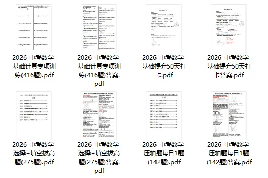2026年中考数学基础+拔高+压轴专项训练 第5张