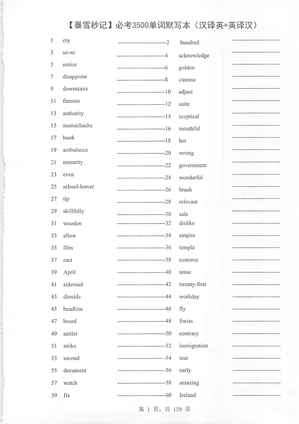 2026初中中考英语【高频核心688+必背3500词汇】必背英译汉+汉译英 ,单词默写本+自测本,(PDF下载打印) 第7张 2026初中中考英语【高频核心688+必背3500词汇】必背英译汉+汉译英 ,单词默写本+自测本,(PDF下载打印) 第7张