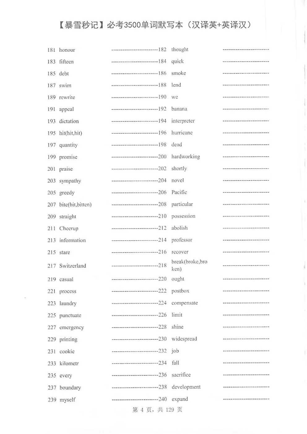 2026初中中考英语【高频核心688+必背3500词汇】必背英译汉+汉译英 ,单词默写本+自测本,(PDF下载打印) 第10张 2026初中中考英语【高频核心688+必背3500词汇】必背英译汉+汉译英 ,单词默写本+自测本,(PDF下载打印) 第10张