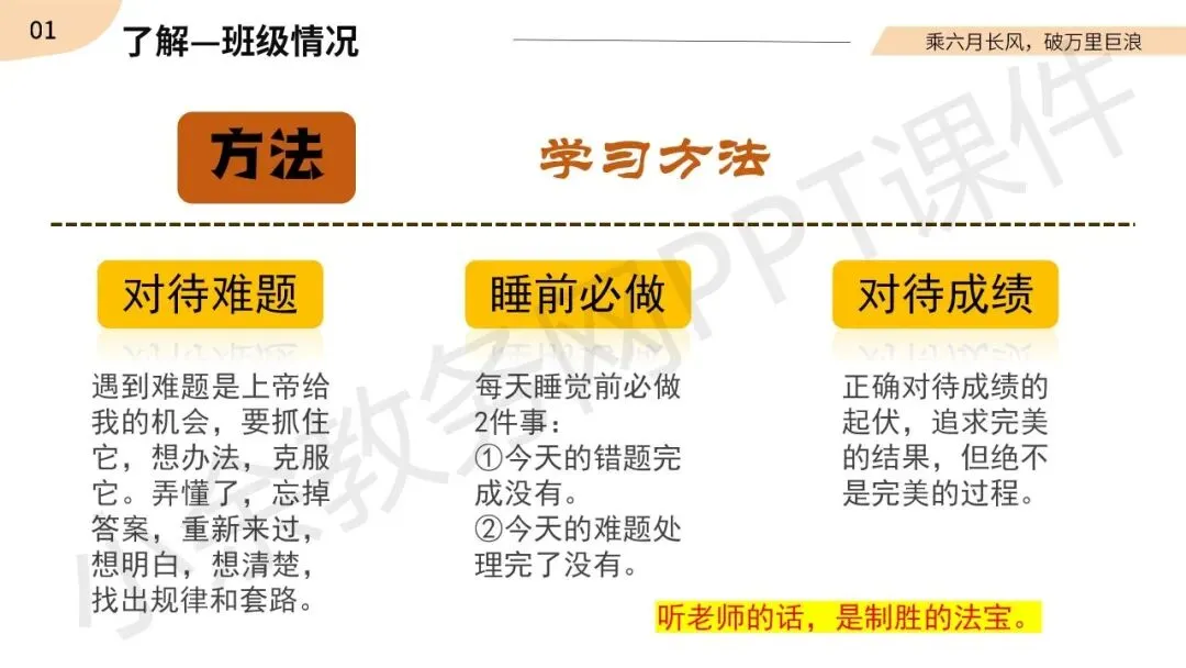 初中九年级(初三)春季下学期中考家长会《同心共赴,中考加油》PPT 课件+发言稿 第13张