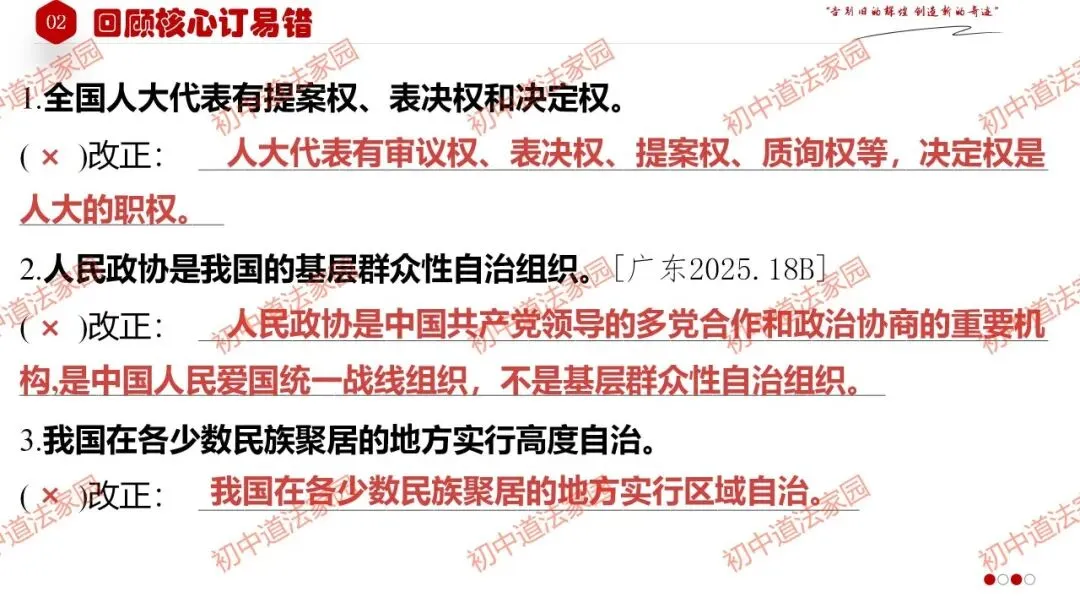 中考政治丨道德与法治一轮复习 专题15 人民当家作主 第32张