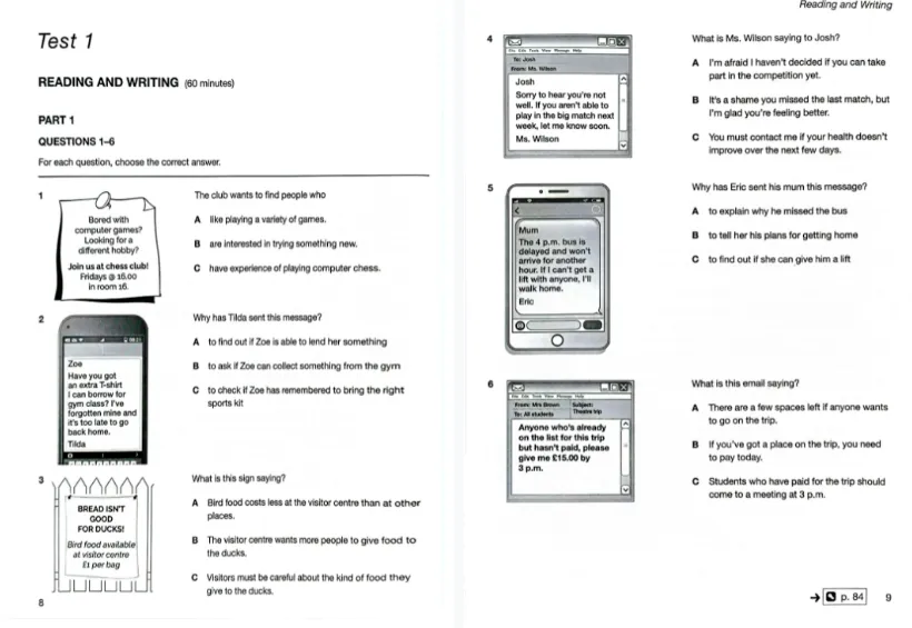 2025年KET真题卷完整版(6套含音频+答案)掌握这些题,相当于押中一半考题!【全国KET2025pdf】 第3张