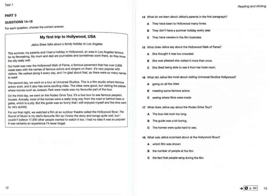 2025年KET真题卷完整版(6套含音频+答案)掌握这些题,相当于押中一半考题!【全国KET2025pdf】 第5张