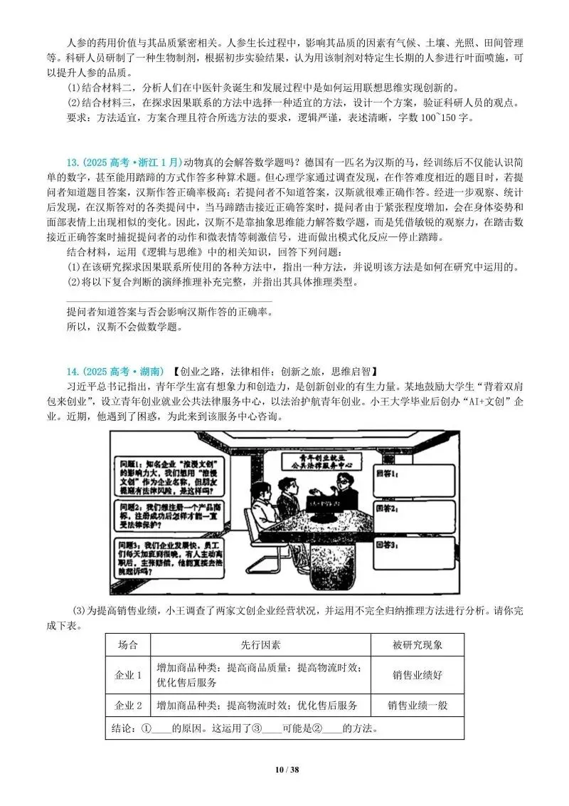 真题汇编 | 选必3《逻辑与思维》4年高考经典主观题(设问方式、考查内容与可视化解析PPT) 第64张
