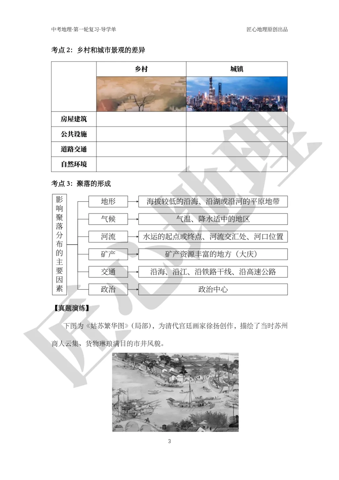 新教材 | 中考一轮复习·城镇与乡村(课件+导学单+练习题) 第8张 新教材 | 中考一轮复习·城镇与乡村(课件+导学单+练习题) 第8张