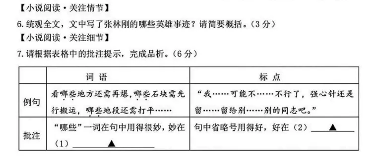 浙江省绍兴市六校联盟学校中考适应性考试语文试卷 第7张