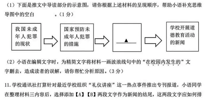 浙江省绍兴市六校联盟学校中考适应性考试语文试卷 第11张