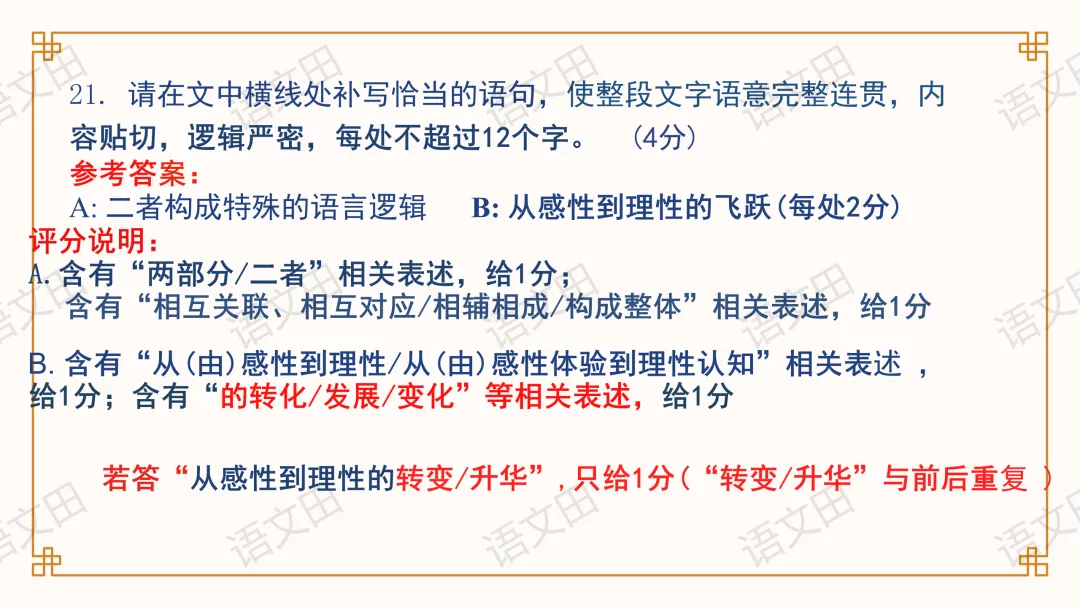 2026届南昌一模试卷讲评(主观题及作文评分细则) 第53张 2026届南昌一模试卷讲评(主观题及作文评分细则) 第53张
