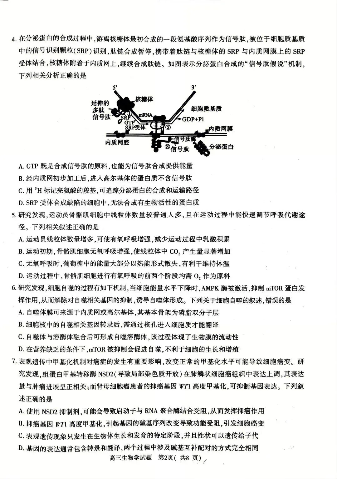 2026年河南省高三五市一模生物学真题及答案解析 第2张
