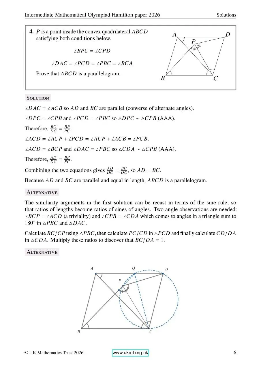 2026年英国中级奥数竞赛真题及答案 第15张 2026年英国中级奥数竞赛真题及答案 第15张