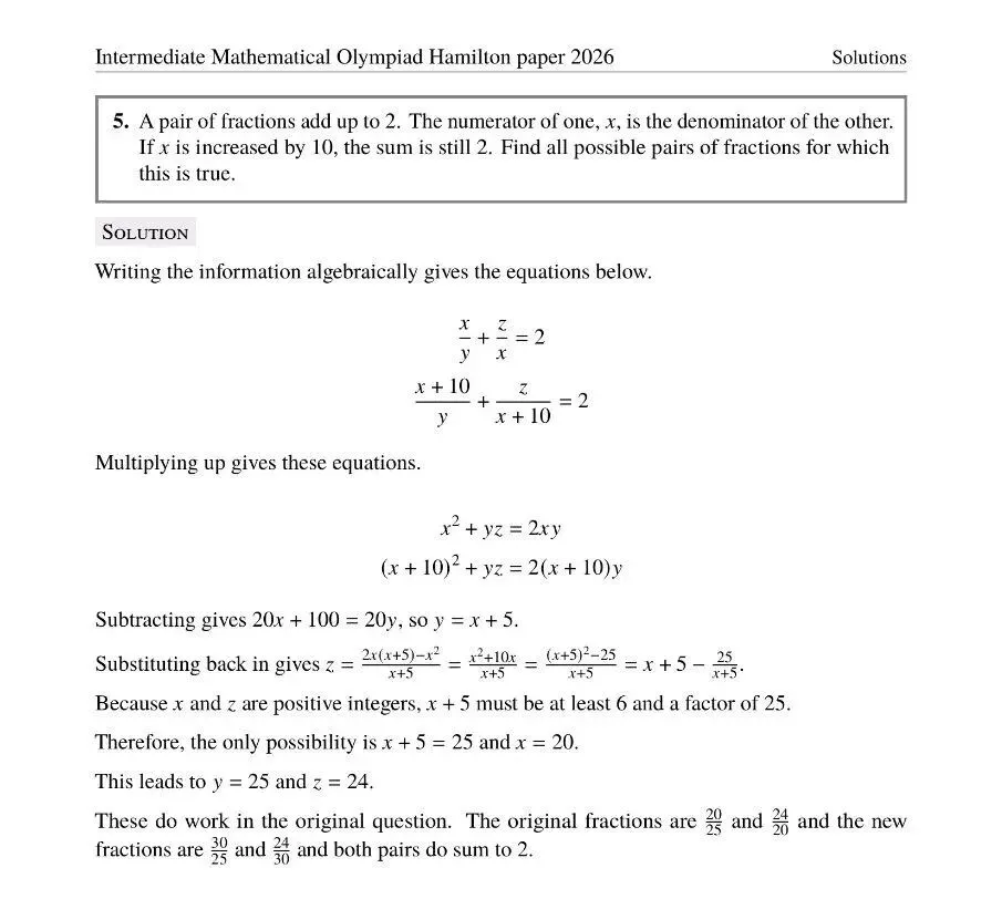 2026年英国中级奥数竞赛真题及答案 第17张 2026年英国中级奥数竞赛真题及答案 第17张