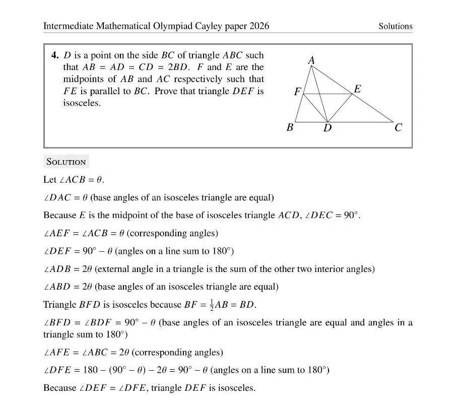 2026年英国中级奥数竞赛真题及答案 第23张 2026年英国中级奥数竞赛真题及答案 第23张