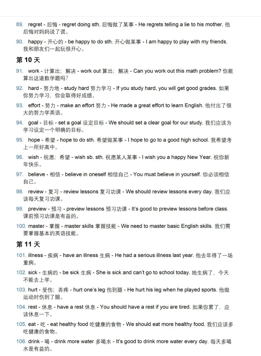 中考单词复习 第6张