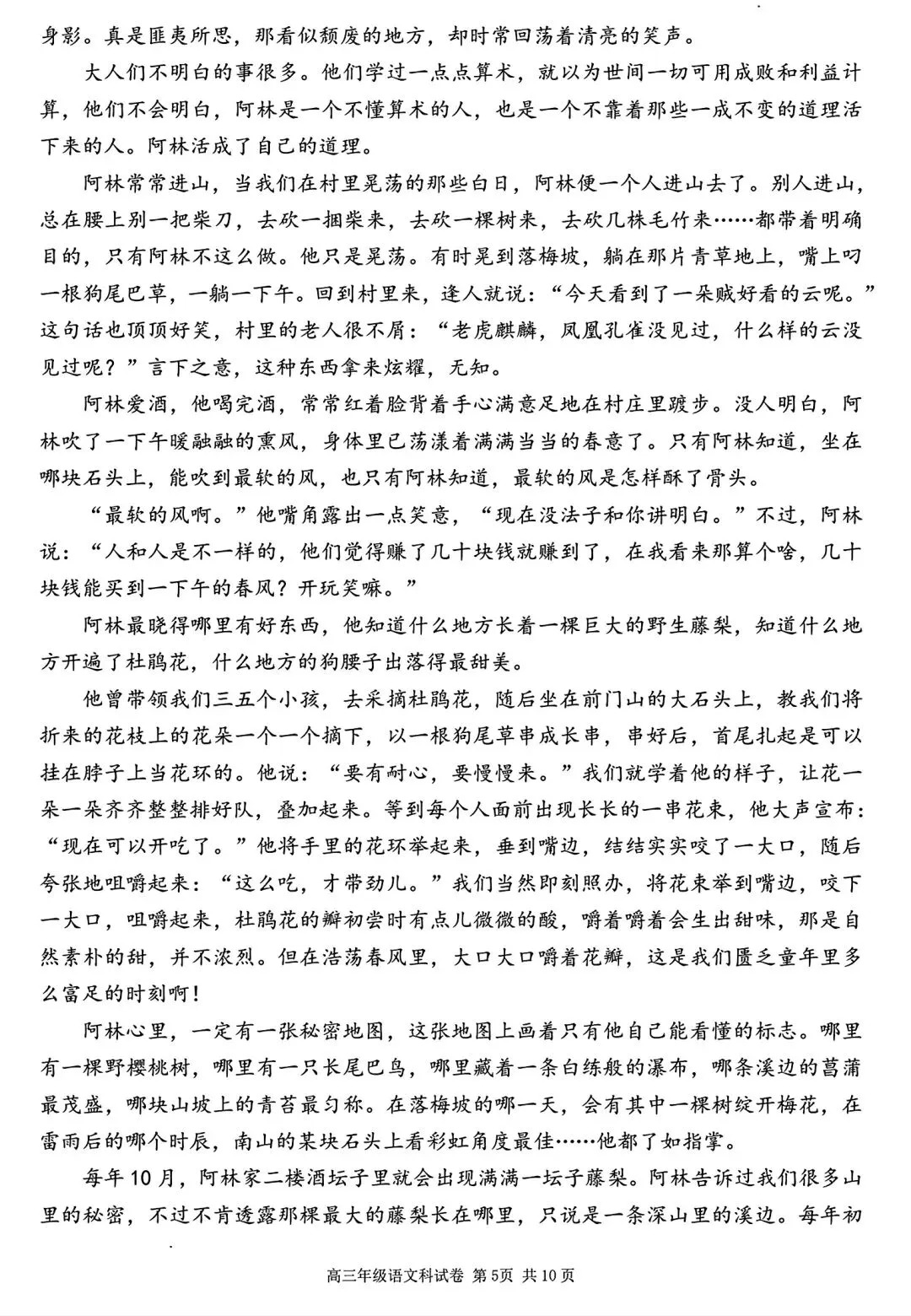 【试卷/高三下】2025-2026沈阳东北育才高三下第六次模拟语文(含答案)可下载 第5张