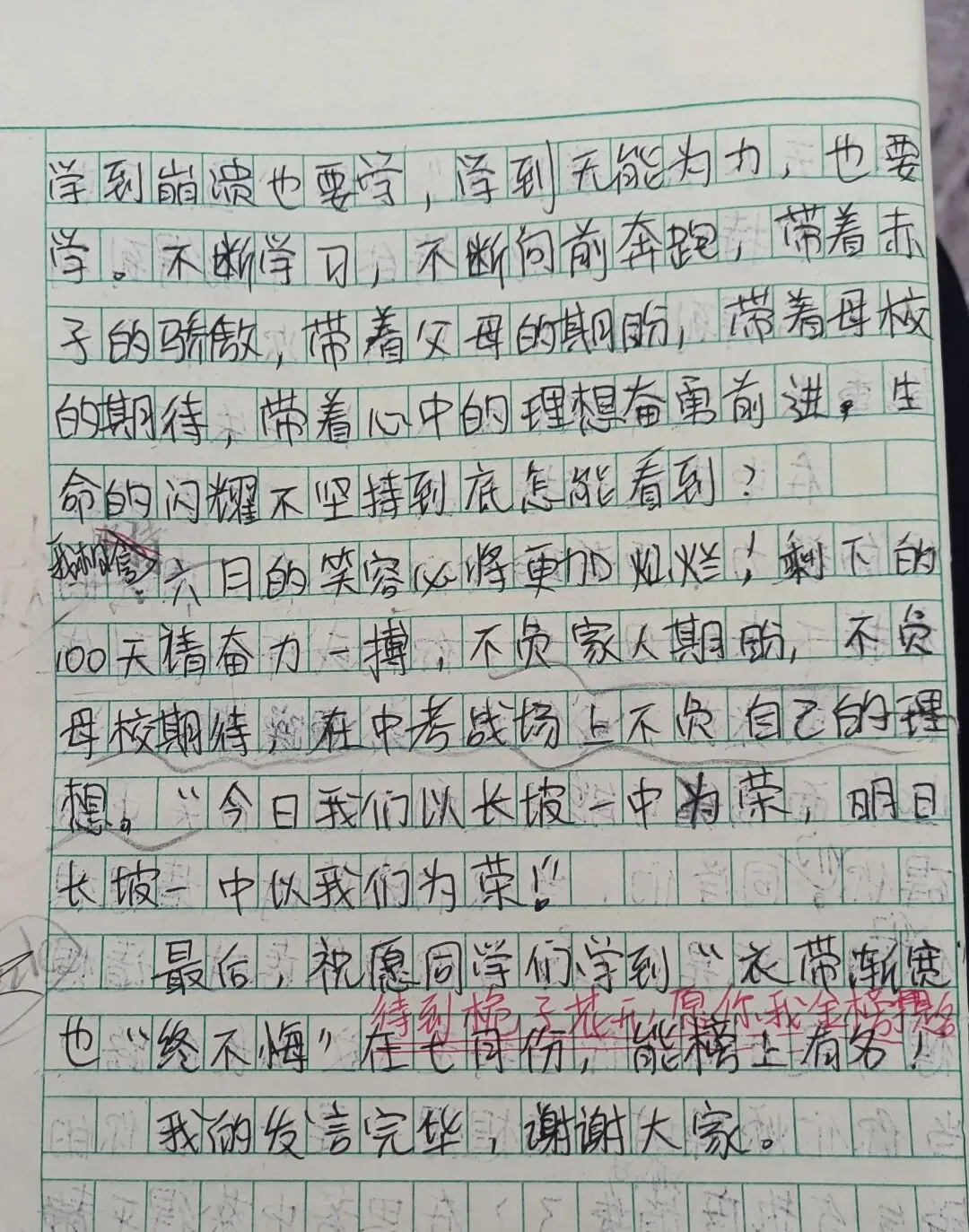 【百日誓师·青春来信】中考百日誓师学生发言稿——妙意的发言稿值得珍藏 第5张