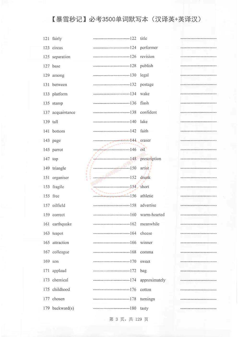 中考英语|必背【高频核心688+必背3500词汇】必背,含单词默写本+自测本,英译汉与汉译英(PDF下载打印) 第9张 中考英语|必背【高频核心688+必背3500词汇】必背,含单词默写本+自测本,英译汉与汉译英(PDF下载打印) 第9张
