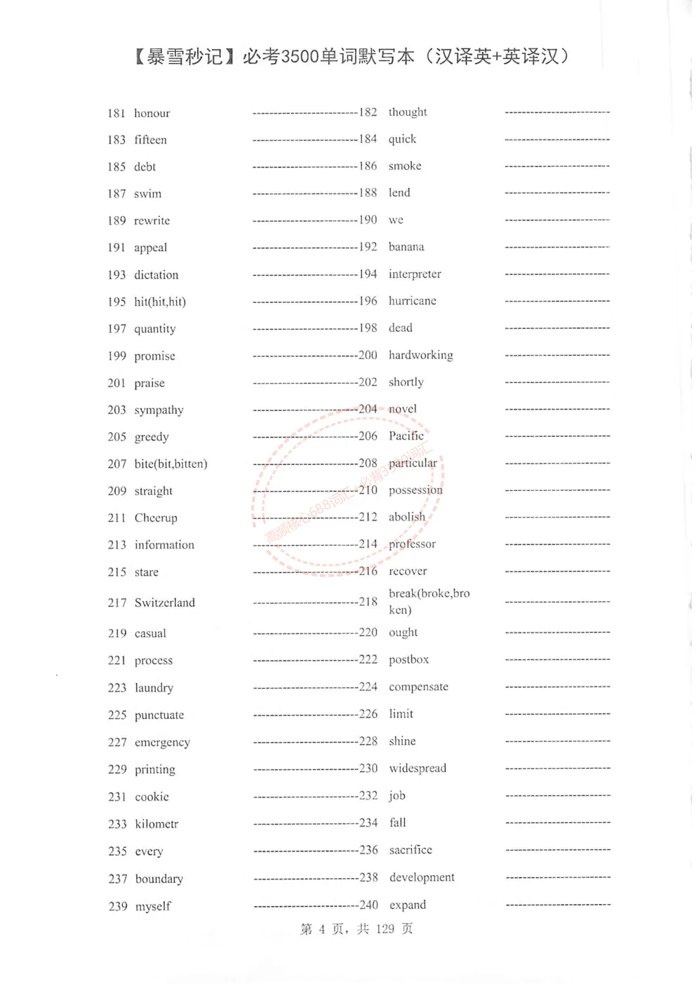 中考英语|必背【高频核心688+必背3500词汇】必背,含单词默写本+自测本,英译汉与汉译英(PDF下载打印) 第10张 中考英语|必背【高频核心688+必背3500词汇】必背,含单词默写本+自测本,英译汉与汉译英(PDF下载打印) 第10张