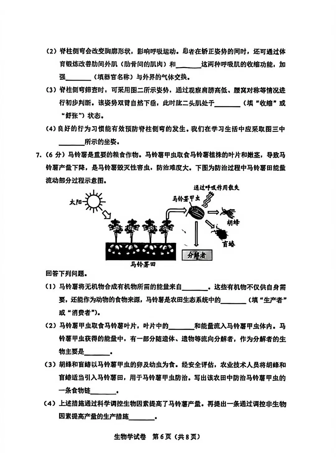 2026年6月23日河北中考生物试卷(含答案) 第8张