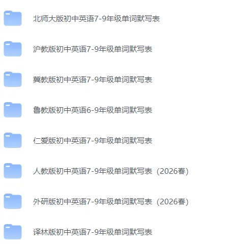 中考词汇基础夯实:7-9年级英语上下册《背诵+默写》专用表(含人教/外研/译林等版本,可打印) 第2张