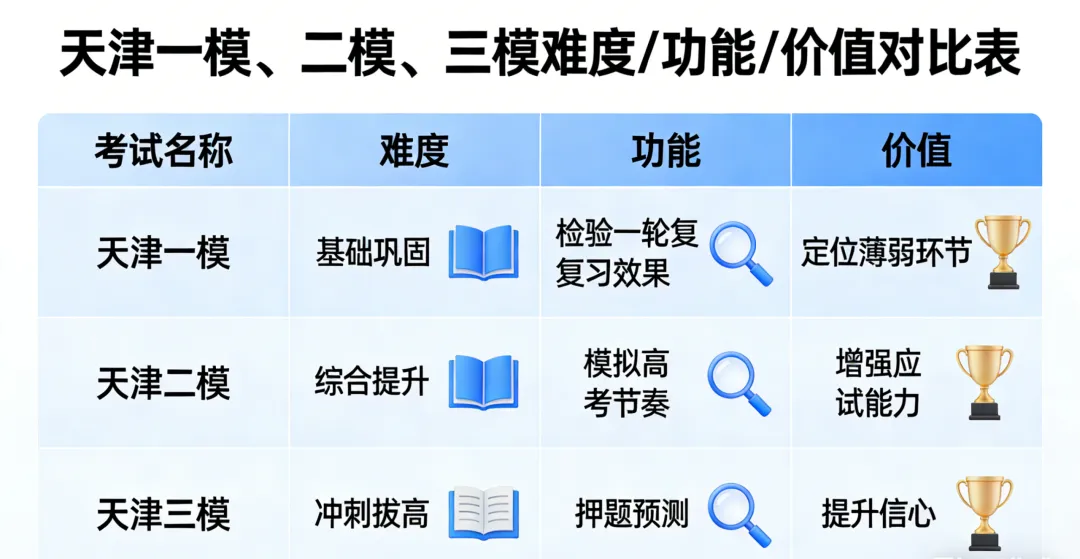 天津中考进入倒计时!一模/二模/三模密集开考,三次模考核心价值拆解,家长必看懂 第3张