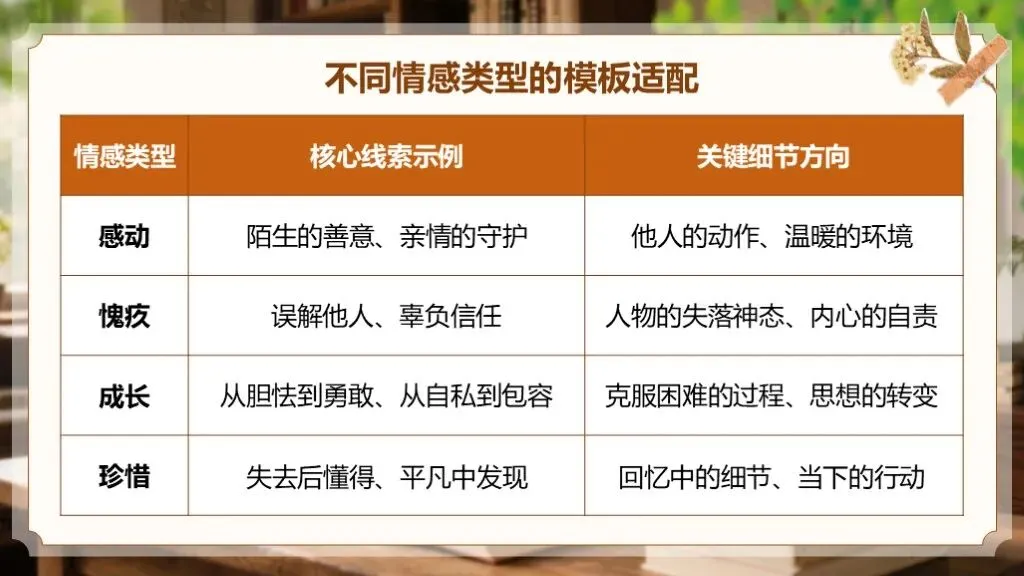 【中考作文万能模板】《记叙文“情感线索”式高分模板》| 情牵一线,文贯全篇! 第24张