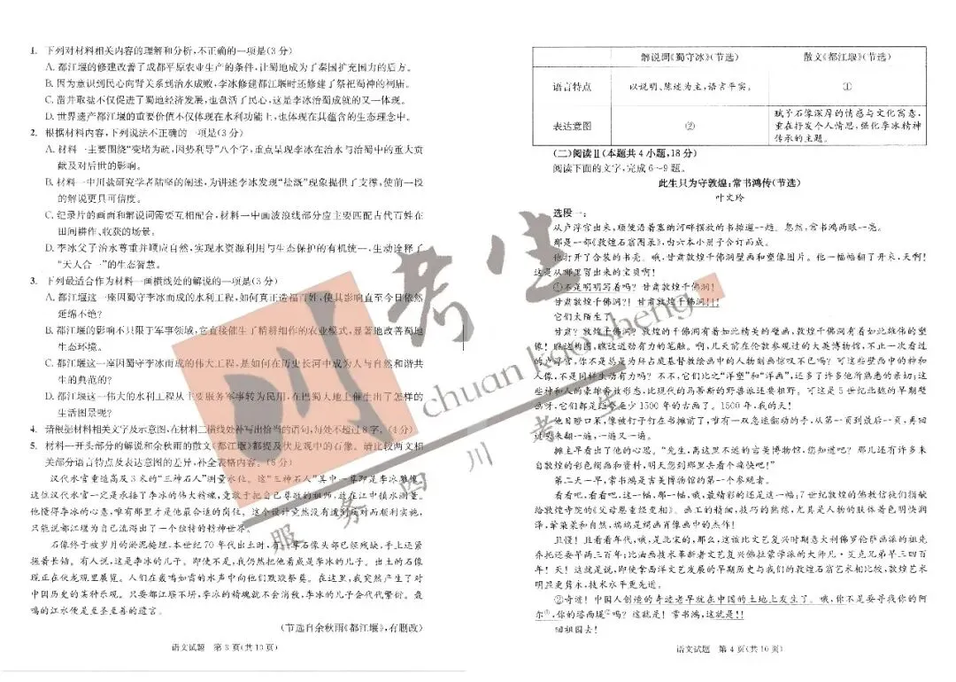 高三二诊语文试卷新鲜出炉!附参考答案 第4张