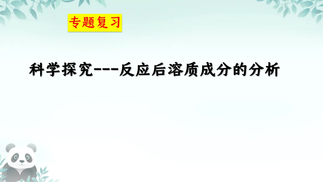 F725 二轮中考复习 备战中考2026 优质课资源包 初中化学《专题复习---科学探究---反应后溶质成分的分析》课件PPT+教学设计Word 第2张