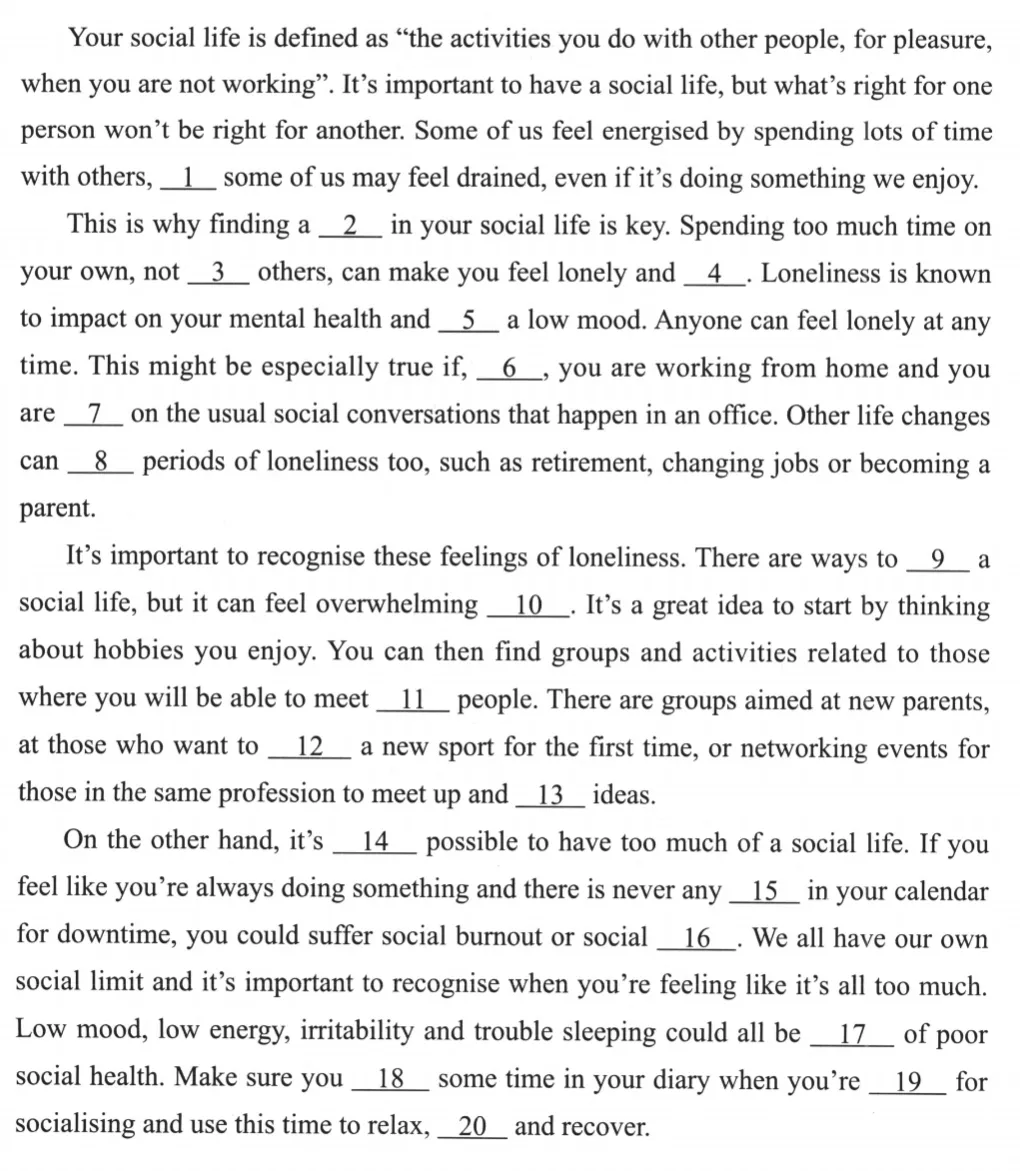 考研英语二2024年完形填空真题及词汇 第1张 考研英语二2024年完形填空真题及词汇 第1张