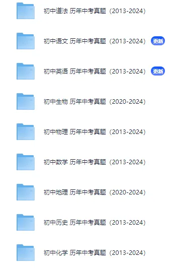 初中全科目《十年中考真题》2013-2024历年中考真题(网盘打包下载)语文/数学/英语/物理/化学/道法/地理/生物/历史 第3张
