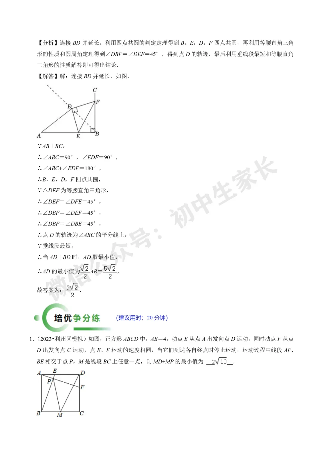 2026年中考数学重难点【几何最值问题】题型汇编(解析版) 第21张