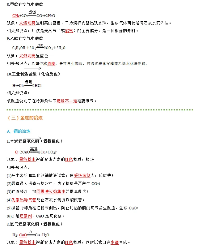 中考必考化学方程式及常见三角转化关系(附:默写专题训练) 第5张