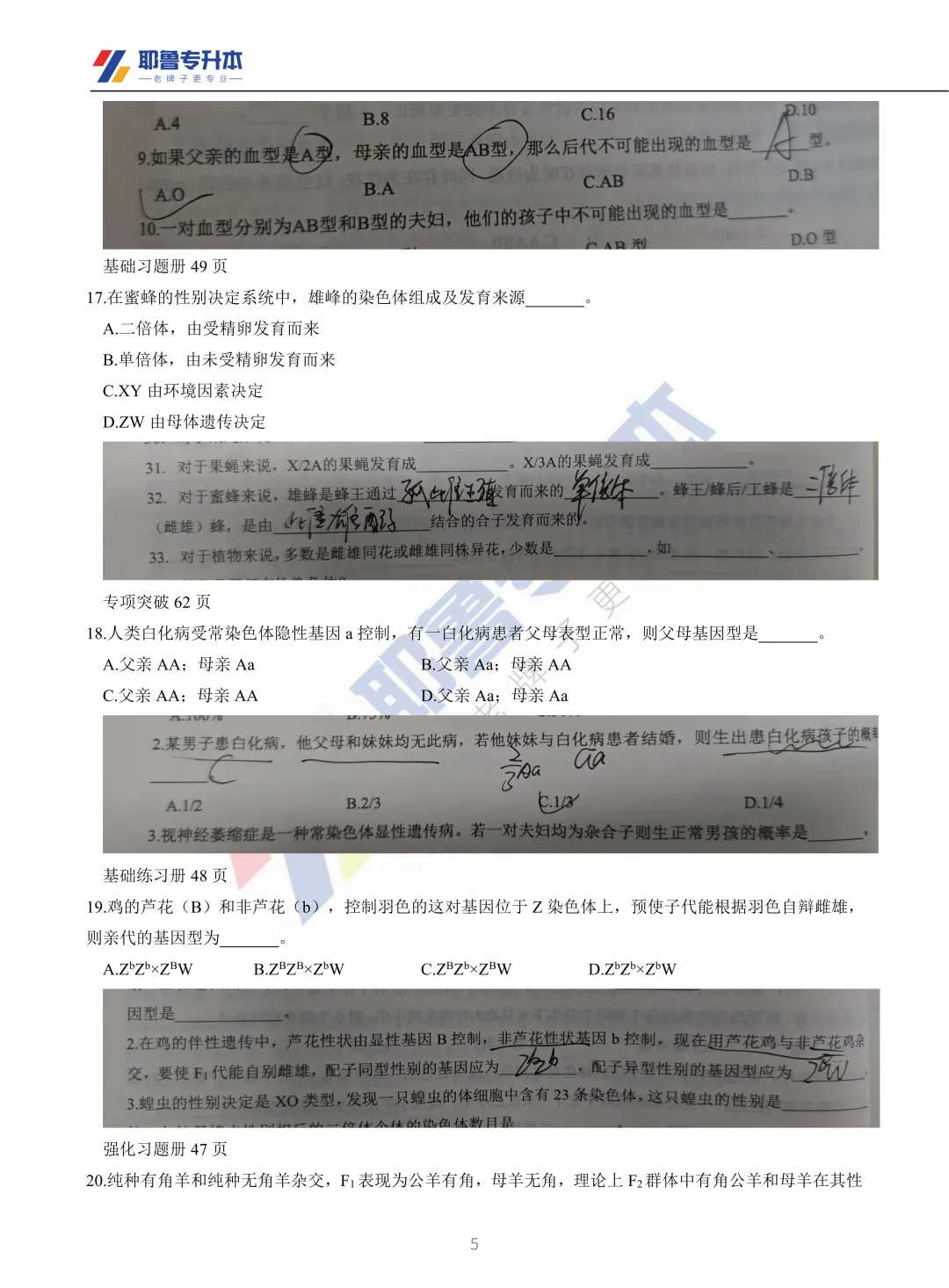 2026河南专升本考试【动植物遗传学】真题溯源 第6张