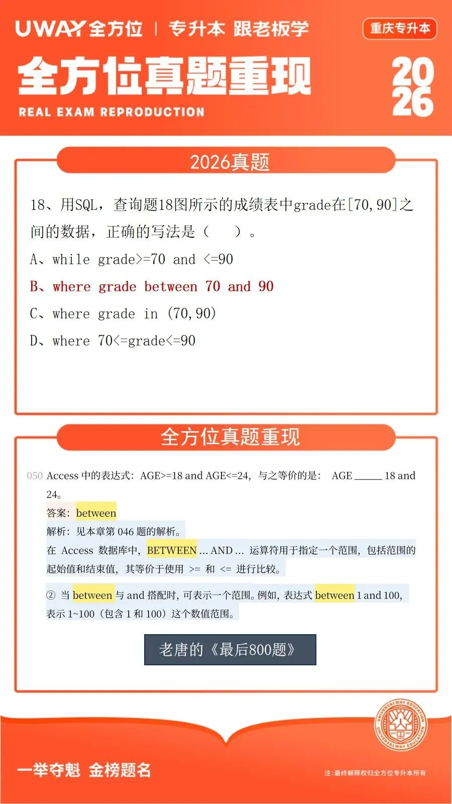 41道原题!2026年重庆专升本计算机真题重现 第12张