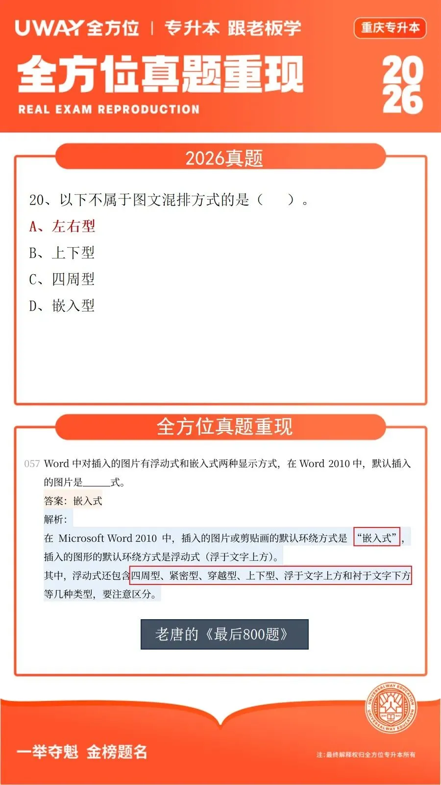 41道原题!2026年重庆专升本计算机真题重现 第13张