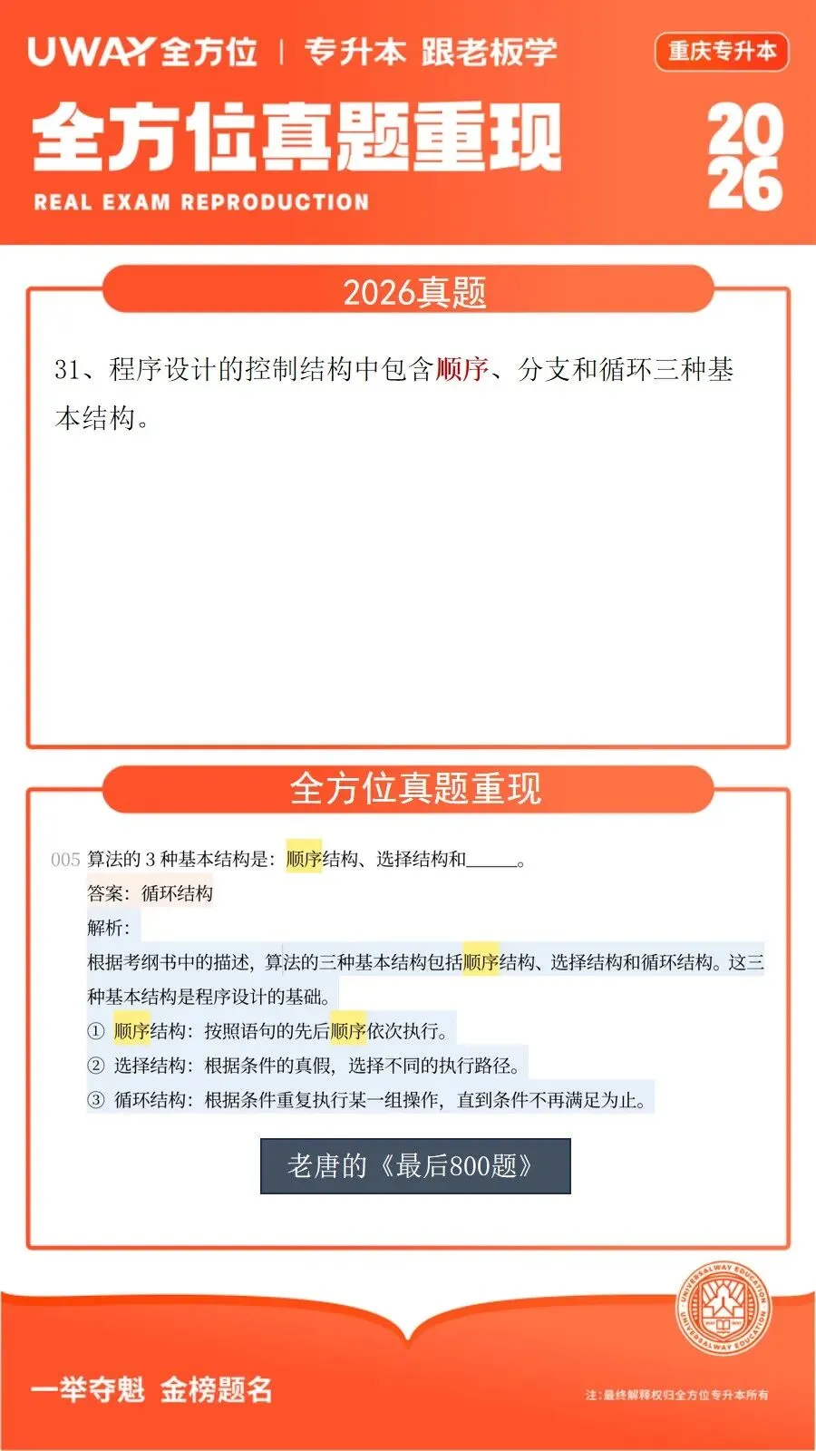 41道原题!2026年重庆专升本计算机真题重现 第18张