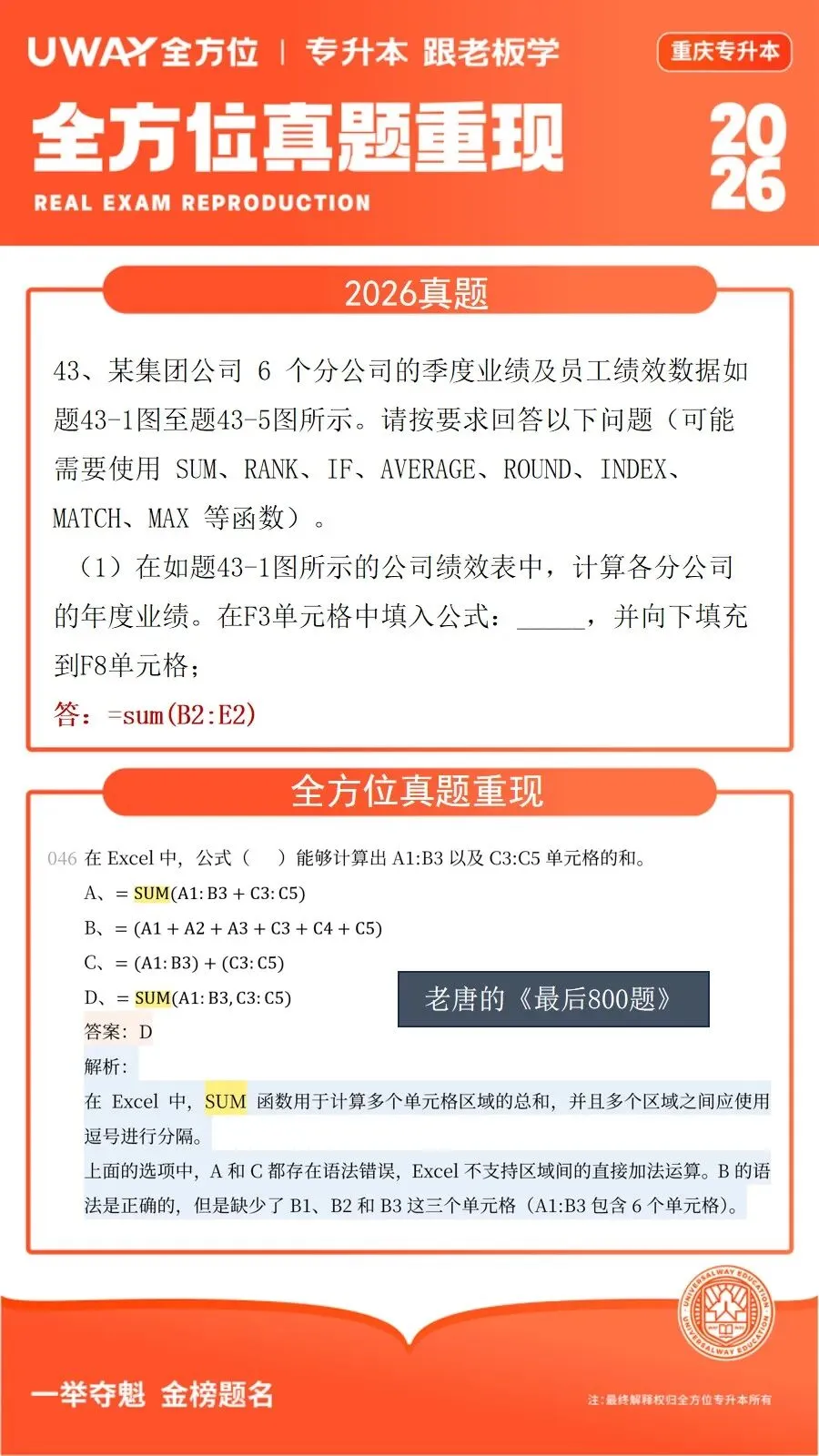 41道原题!2026年重庆专升本计算机真题重现 第32张