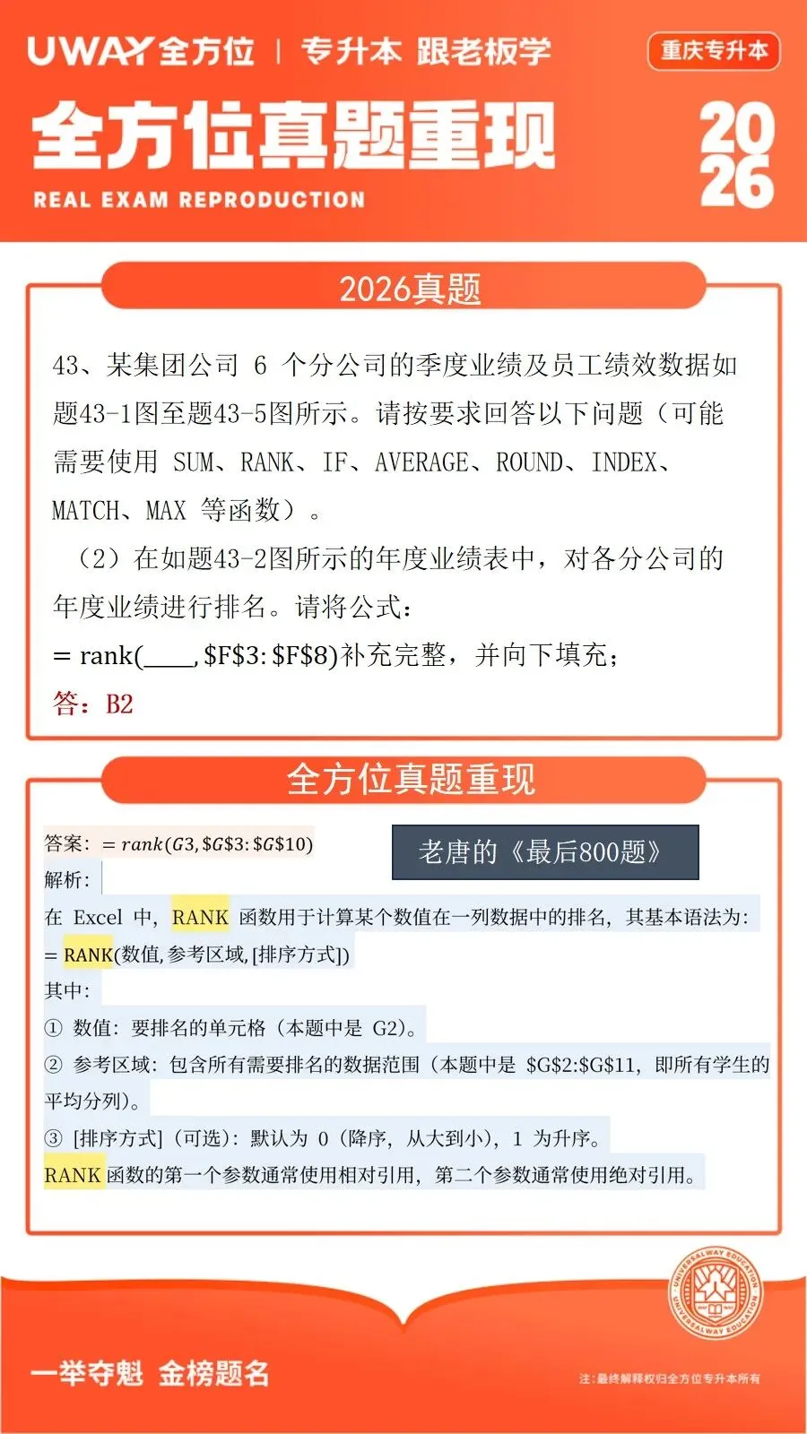 41道原题!2026年重庆专升本计算机真题重现 第33张