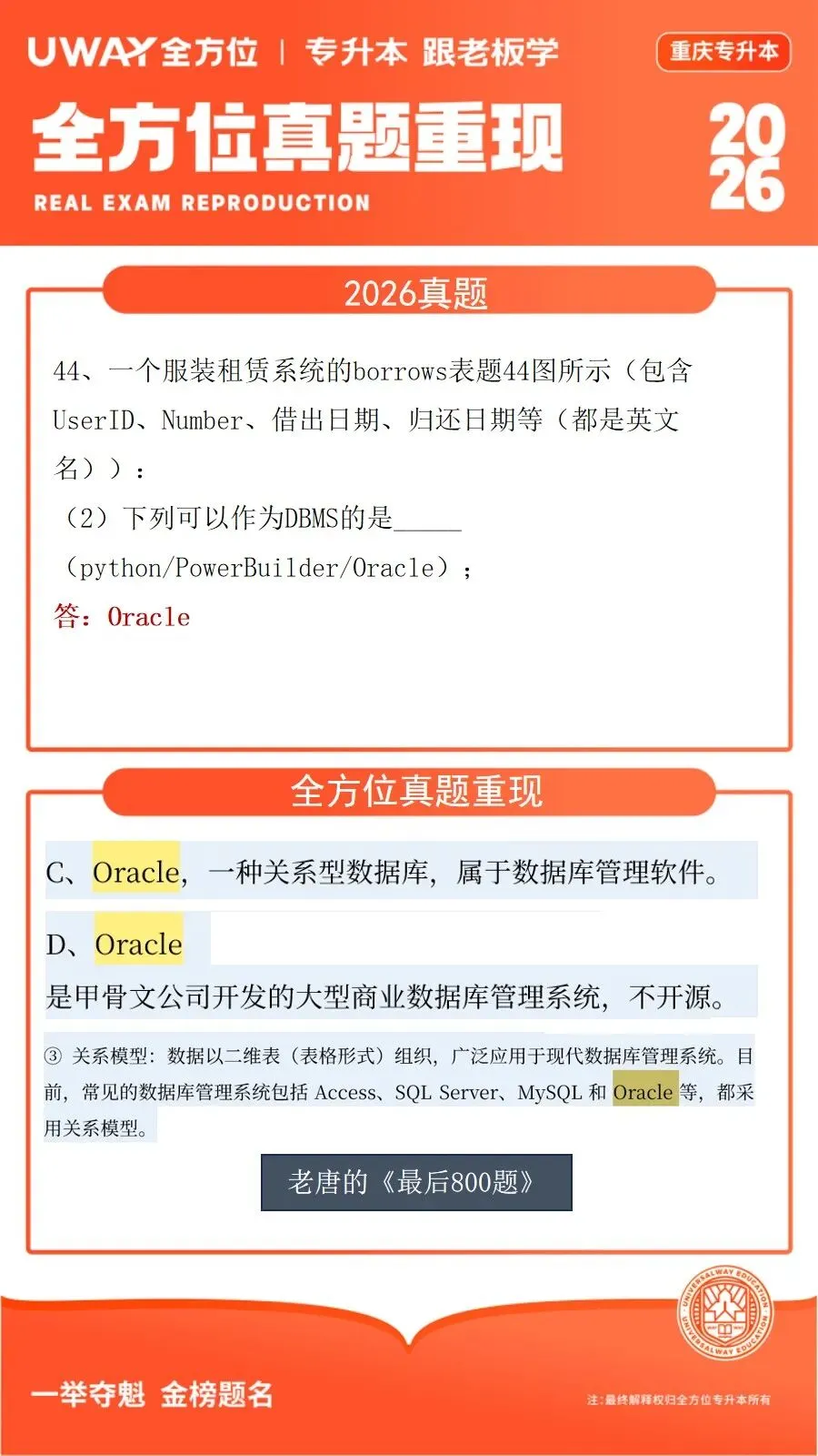 41道原题!2026年重庆专升本计算机真题重现 第36张