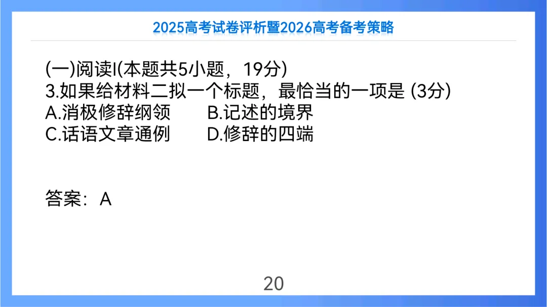2025年高考语文全国Ⅱ卷试卷评析及2026备考策略(课件) 第20张