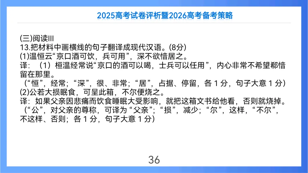 2025年高考语文全国Ⅱ卷试卷评析及2026备考策略(课件) 第36张