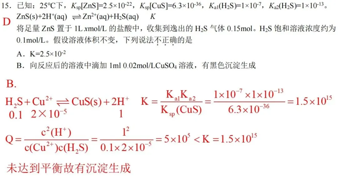 2603 宁波“十校”高三3月联考化学试卷解析与讲评 第22张