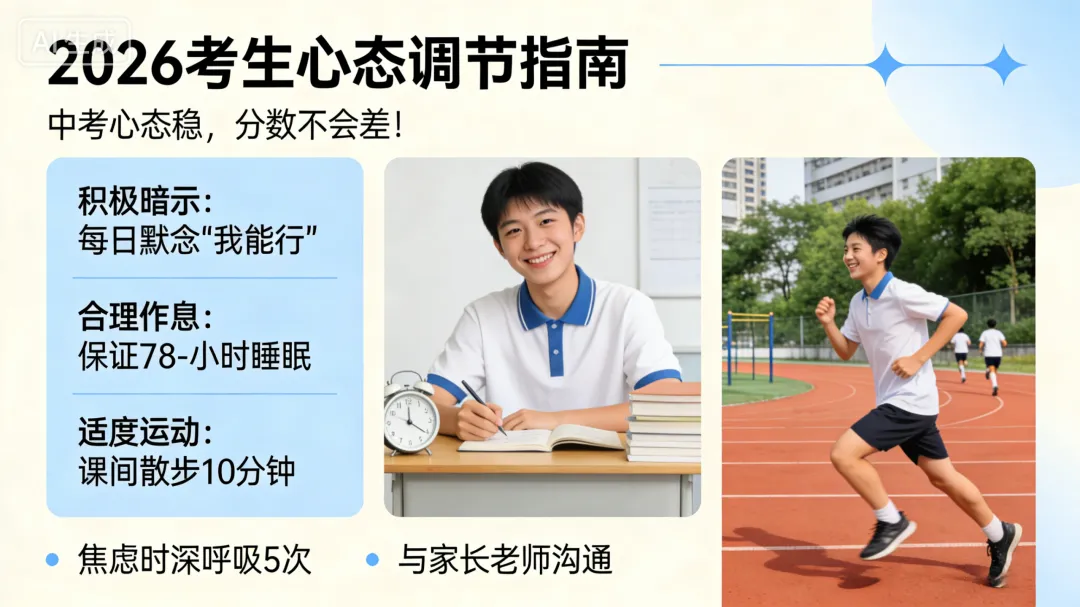 中考心态稳,分数不会差!2026考生心态调节指南 第1张