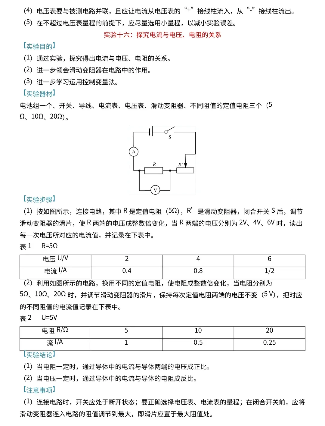 中考物理15个实验考点梳理 第17张
