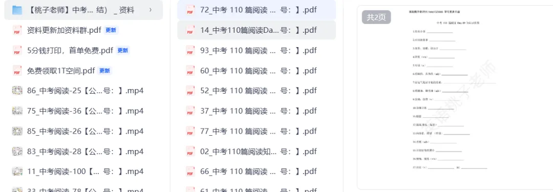 【初中资料】初中数学全套名师课 + 中考阅读 110 篇,一键收藏 第4张