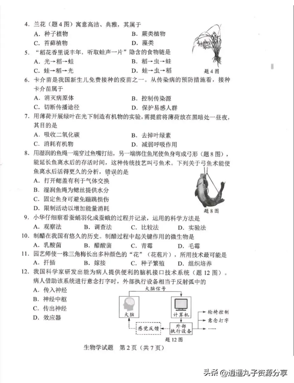 速看!2025年广东中考生物真题(含答案及解析) 第2张